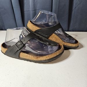 New Birkenstock Gizeh 0043691 Regular Fit Birko-Flor Thong Flip Flop - Black 7.5